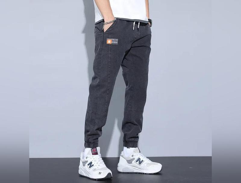 2023 Spring Autumn New Loose-fit Men's Jeans Casual Versatile Trendy Long Pants Bundle Feet Harem Pants Male