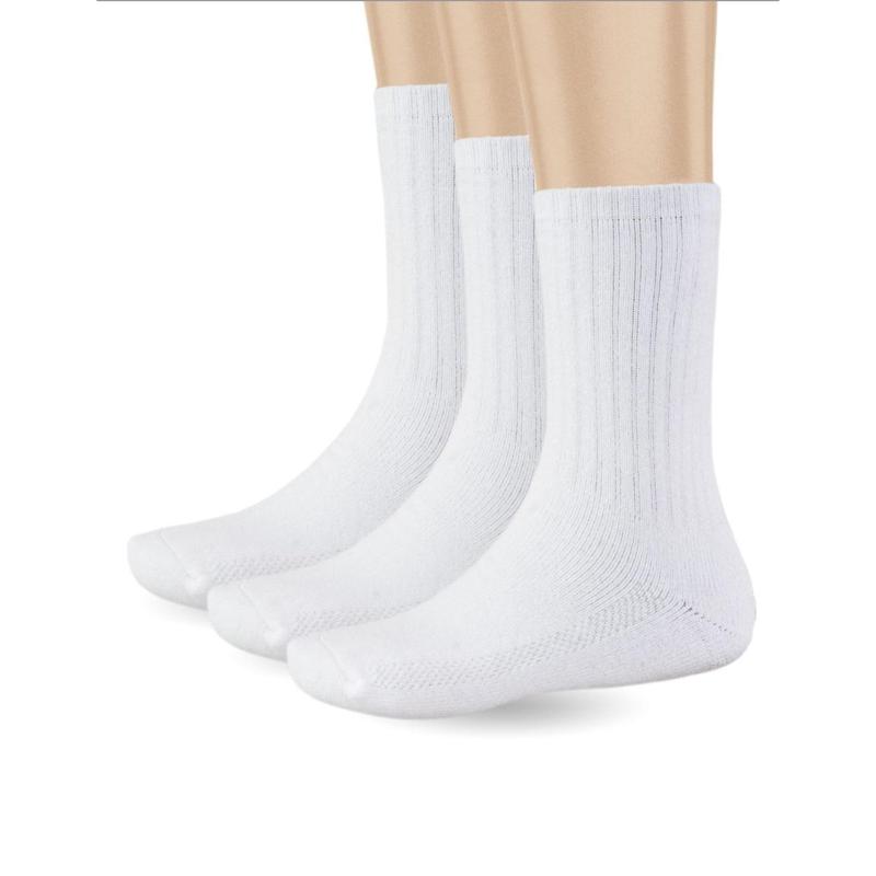 Pro Club Mens 3PC Heavyweight Cotton Crew Socks with Ribbed Knit for Casual Comfort Soft Menswear Spandex