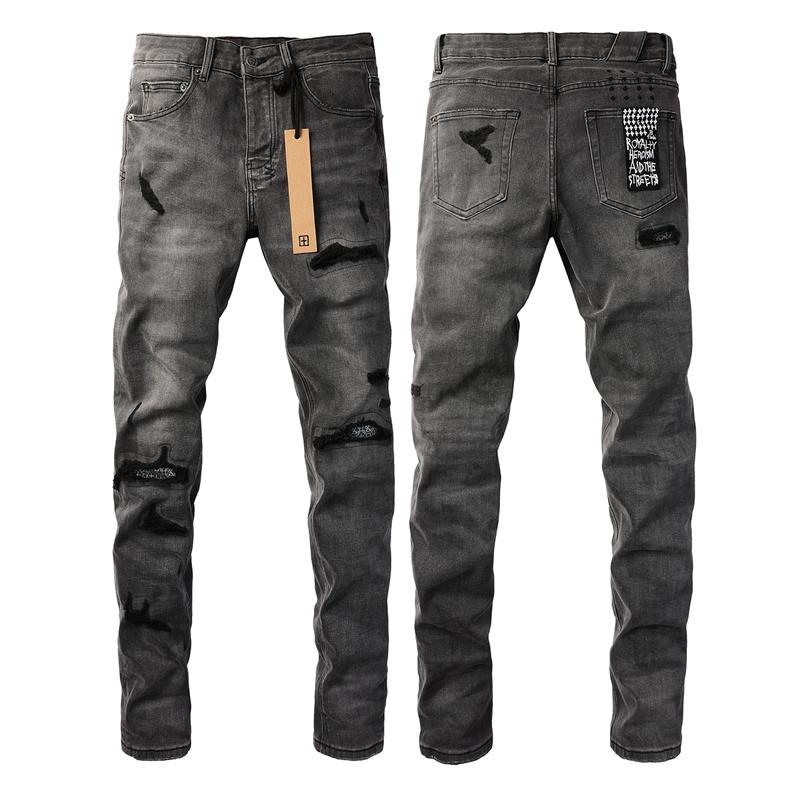 KSUBI-brand Men's Jeans Slim Fit Stretch Jeans Baggy Ripped Straight Skinny Denim Pants for Men Fashionable Biker Motocycle Holes Pants 2024