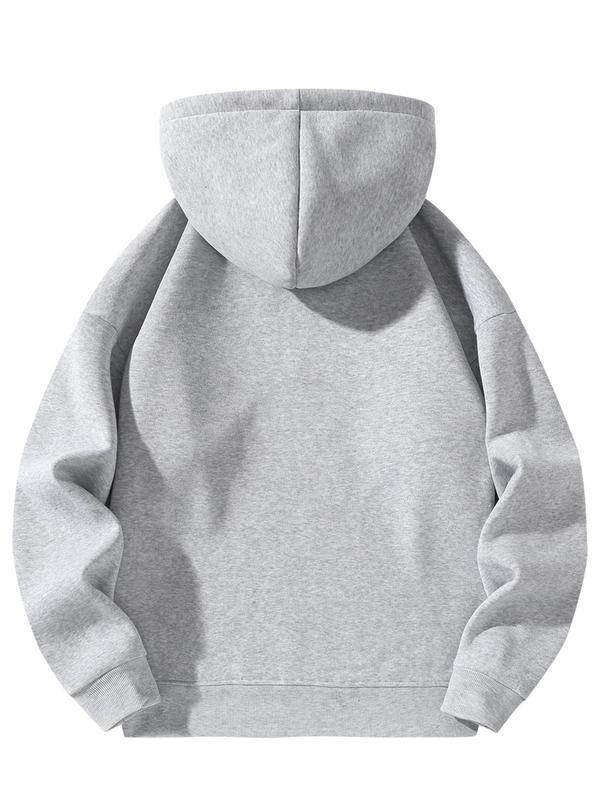 2 Pieces Unisex Men's Plain Basic Regular Fit Drop Shoulder Half Zip Hoodie & Pocket Drawstring Sweatpants Two-Piece Set, Back To School Clothes, Men's 2 Piece Set, Men's Outfits Set