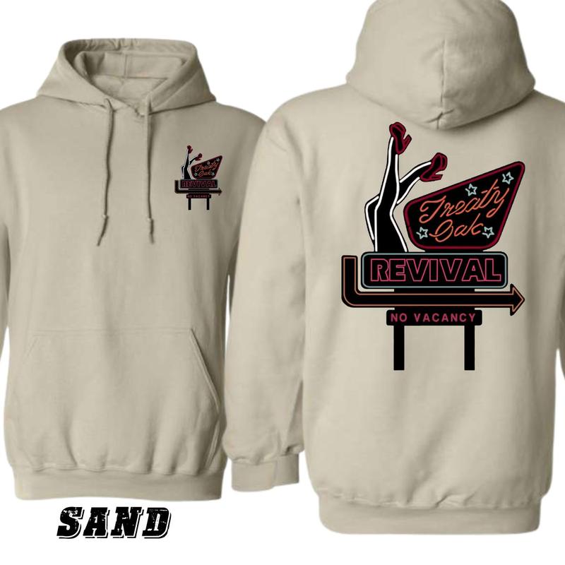 Treaty Oak Revival Hoodie - Bold Retro Sign Design with 