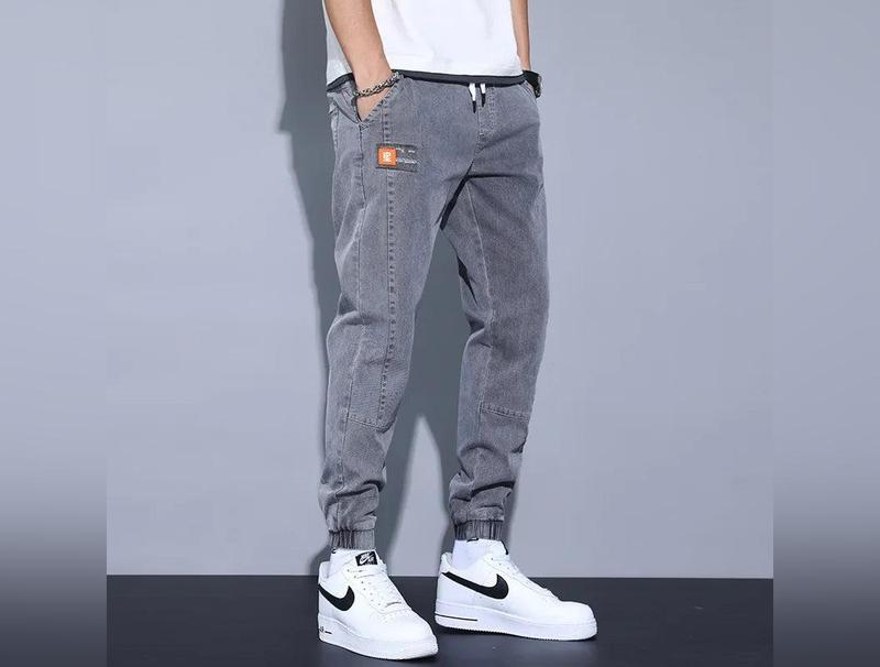 2023 Spring Autumn New Loose-fit Men's Jeans Casual Versatile Trendy Long Pants Bundle Feet Harem Pants Male