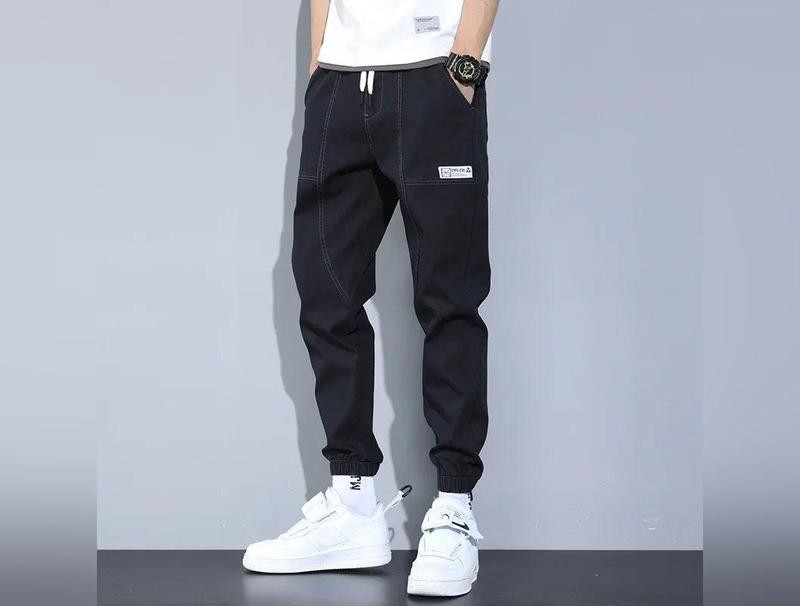 2023 Spring Autumn New Loose-fit Men's Jeans Casual Versatile Trendy Long Pants Bundle Feet Harem Pants Male