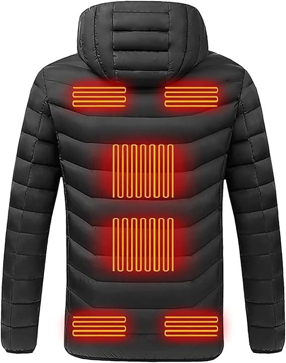 Heating Jackets，Heating coat Outdoor Winter,Suitable for outdoor hiking, fishing, and delivering packages Waterproof Heated long sleeve polyester fiber fleece windbreaker parka jacket