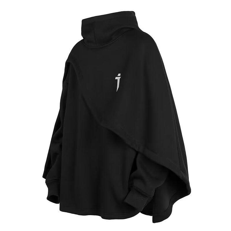 Shiniu Heavy Industry Cloak Sweater Fashionable Functional Turtleneck Men's Loose Hooded Fake Two Pieces Pullover Couple Coat Fashion Trendy Men's Clothing