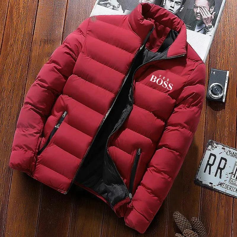 Thick Men New Warm Parka Jackets Winter Casual Men's Outwear Coats Solid Stand Collar Male Windbreak Cotton Padded Down Jacket