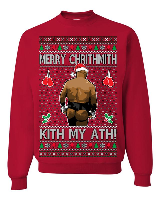 Kith My Ath Mike Tyson Fight Meme Ugly Christmas Sweater Crewneck Sweatshirt Merry Christmas Sweater Crewneck Sweatshirt Cotton Menswear Classic Pullover Shirt Man T-shirt Hoodie