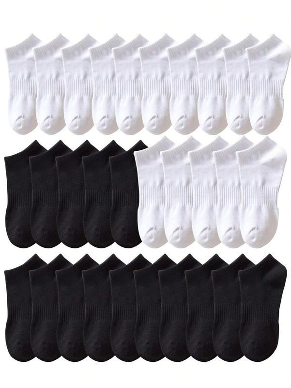 50 Pairs Assorted Black, White & Grey Breathable Ankle Socks – Odor Resistant for Men and Women