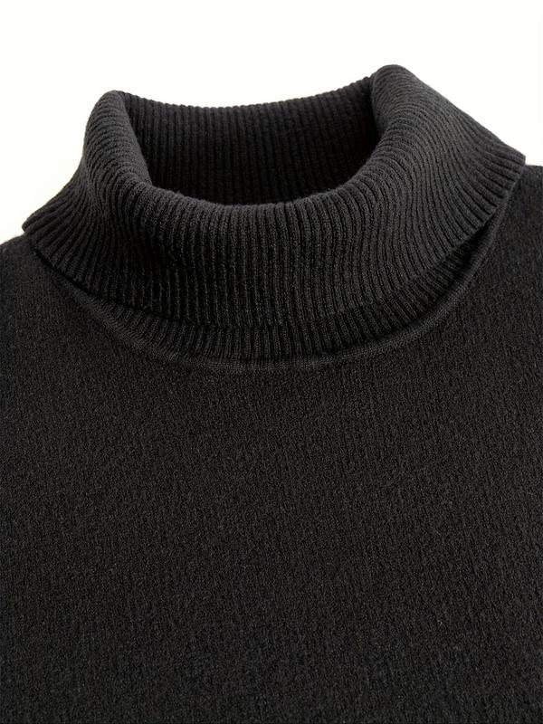 Men's Regular Fit Striped Print Stand Collar Sweater Pullover, Casual Long Sleeve Jumper for Fall & Winter, Fashion Men's Knitwear for Daily Wear