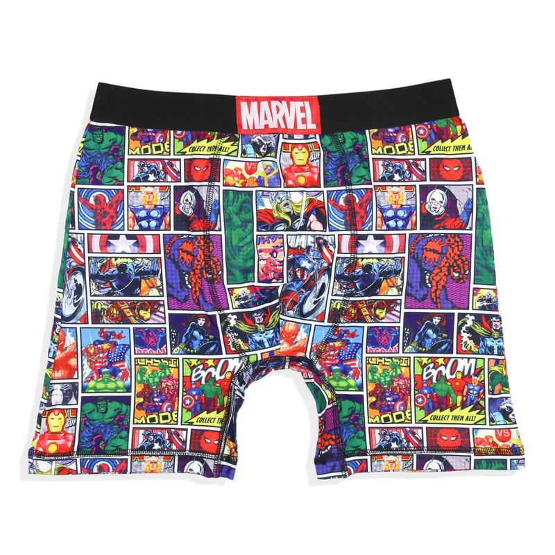 Marvel Mens' 2 Pack Vintage Superhero Comic Boxers Underwear Boxer Briefs