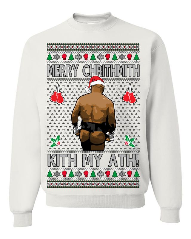 Kith My Ath Mike Tyson Fight Meme Ugly Christmas Sweater Crewneck Sweatshirt Merry Christmas Sweater Crewneck Sweatshirt Cotton Menswear Classic Pullover Shirt Man T-shirt Hoodie