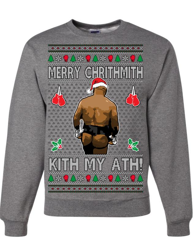 Kith My Ath Mike Tyson Fight Meme Ugly Christmas Sweater Crewneck Sweatshirt Merry Christmas Sweater Crewneck Sweatshirt Cotton Menswear Classic Pullover Shirt Man T-shirt Hoodie