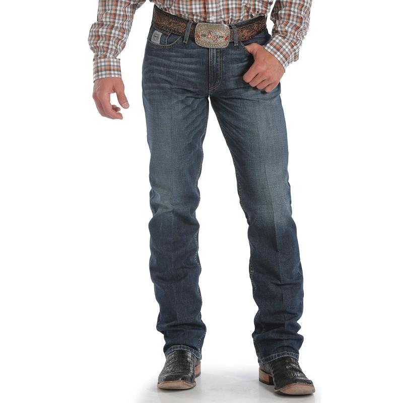 Cinch Men's Silver Label Dark Wash Mid Rise Slim Straight Performance Jeans - Mb98034006 Ind