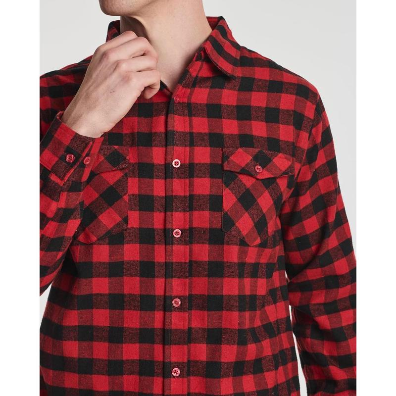 3 Pack: Men's Long-Sleeve Flannel Button Down Plaid Casual Shirt (Available in Big & Tall)