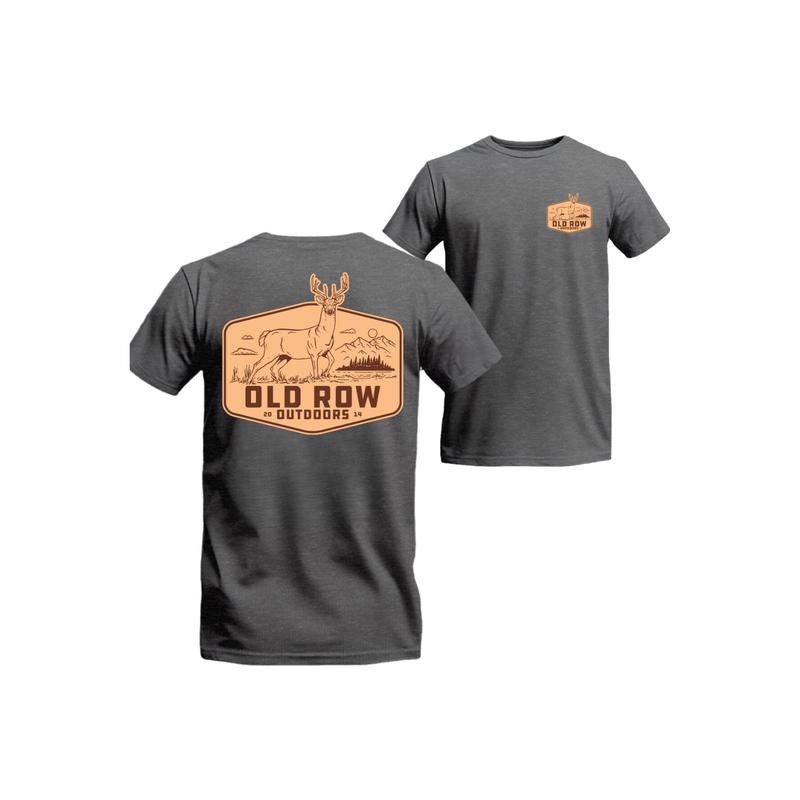 Old Row T-Shirt - Vintage Outdoor Deer Design with Classic Logo, Perfect for Nature Enthusiasts and Outdoor Adventures, Comfortable Unisex Tee for Casual Wear Menswear Tops