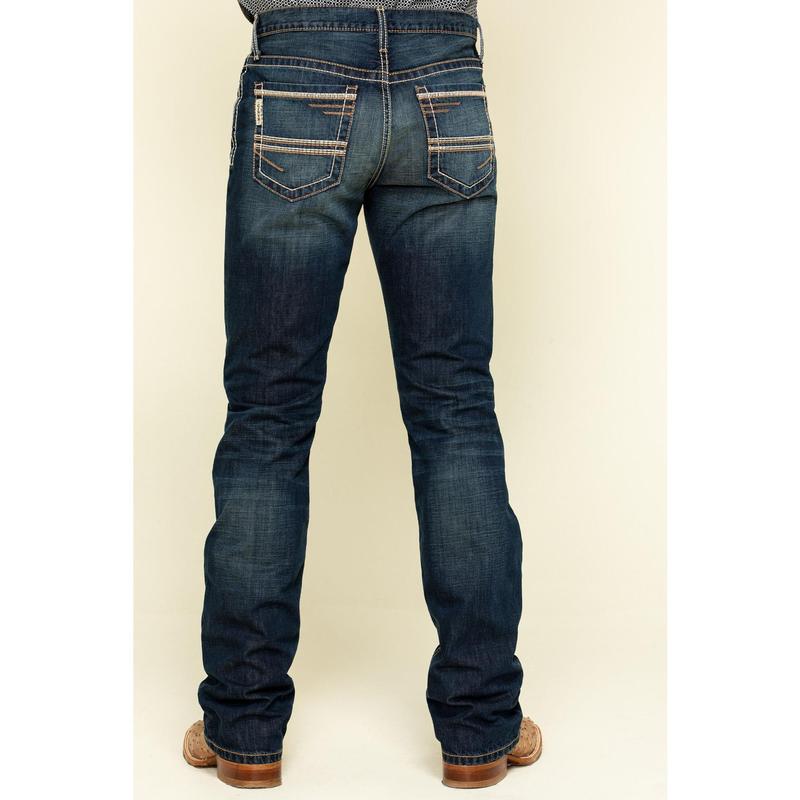 C.i.n.c.h-Men's Ian Dark Wash Slim Bootcut Rigid Denim Jeans, Pants