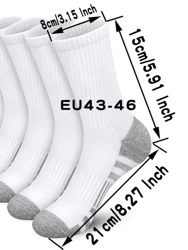 Men's 10 Pairs Patchwork Print Crew Socks, Casual Comfortable Breathable Socks for Daily Outdoor Wear, Multipack Knit Socks for All Seasons