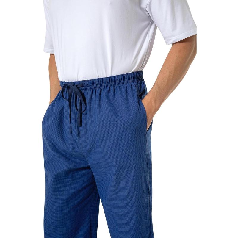 Mens Pajama Pants 100% Cotton Plaid Sleep & Lounge Pants, PJ Bottoms with Pockets and Button Fly