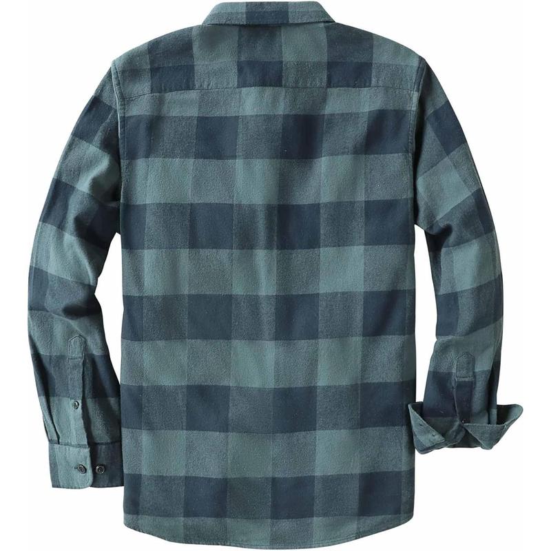 Flannel Shirt for Men 100% Cotton Mens Flannel Shirts Long Sleeve Plaid Soft Casual Button Down Shirt Men