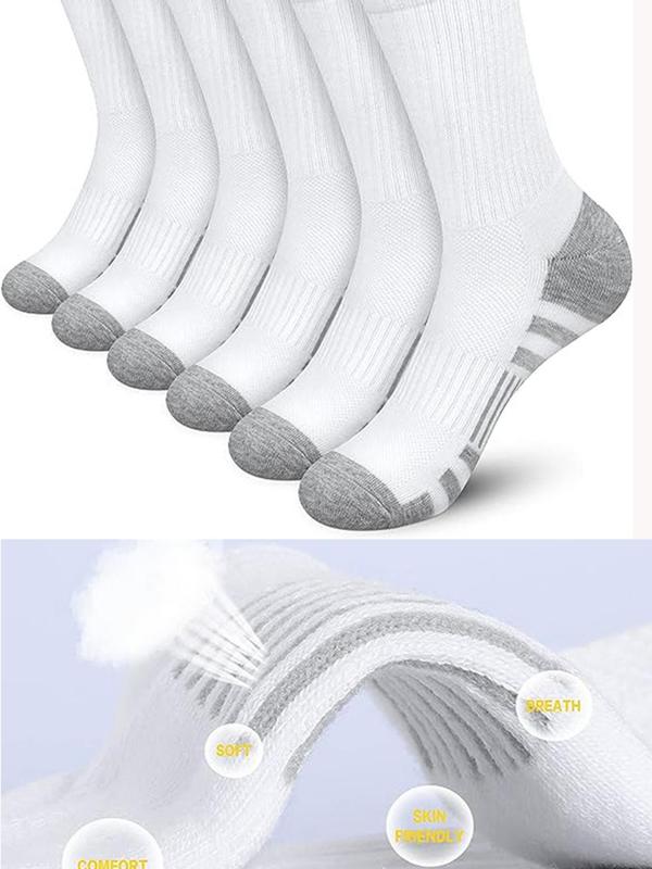 Men's 10 Pairs Patchwork Print Crew Socks, Casual Comfortable Breathable Socks for Daily Outdoor Wear, Multipack Knit Socks for All Seasons