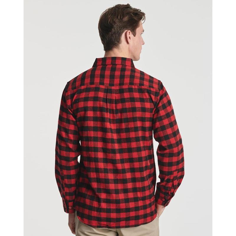 3 Pack: Men's Long-Sleeve Flannel Button Down Plaid Casual Shirt (Available in Big & Tall)