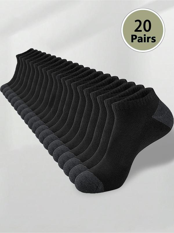 Men's Patchwork Ankle Socks, Casual Comfy Breathable Socks for Daily Wear, Multipack Low Cut Socks for All Seasons, Fall Clothes