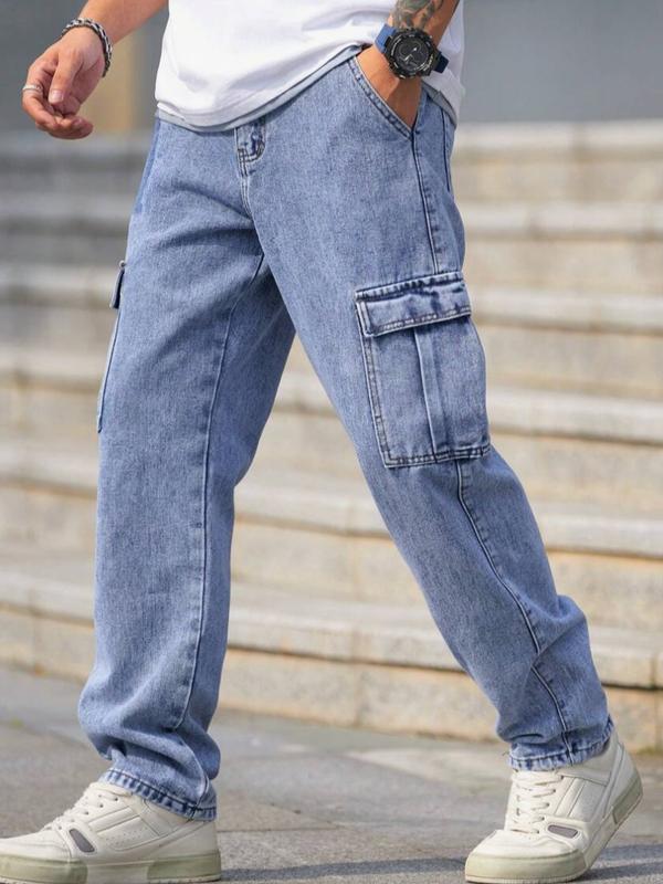 Men's Casual Washed Workwear Denim Pants viral gym menswear trousers jeans clothing for men pant Streetwear Stylish unisex jean