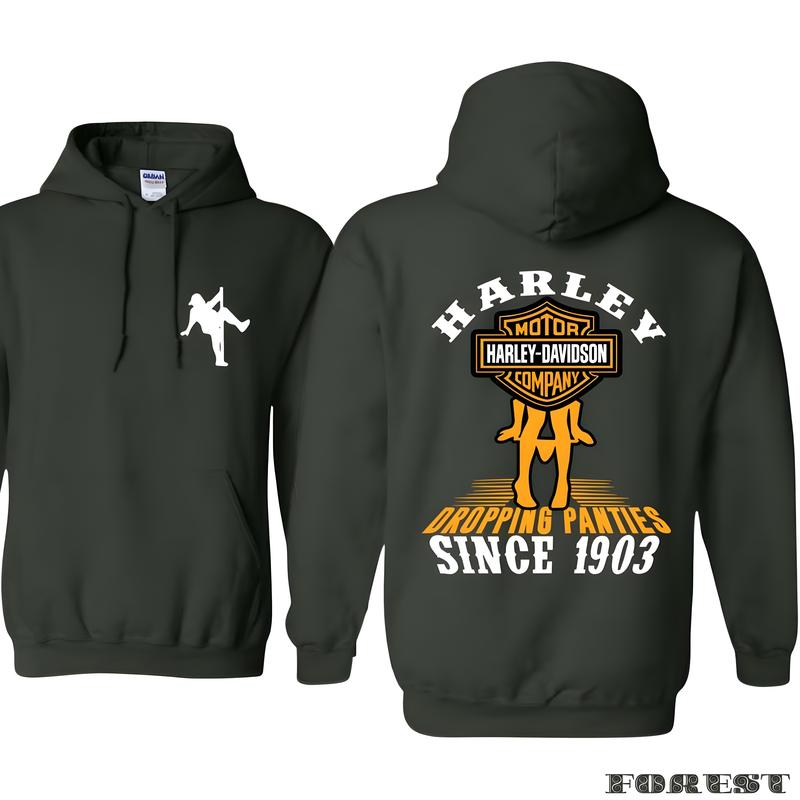 Harley Davidson Graphic Hoodie Sweatshirt T-shirt - Bold and Fun Biker Statement Design, Cozy Hoodie for Motorcycle Enthusiasts, Unisex Style