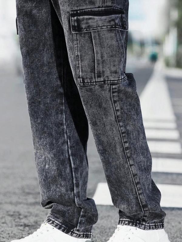 Men's Casual Washed Workwear Denim Pants viral gym menswear trousers jeans clothing for men pant Streetwear Stylish unisex jean