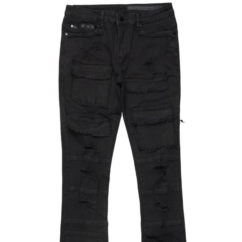 Erico Black Stacked Flare Cargo Jean