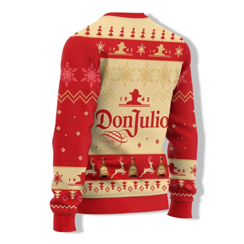 Get Festive with Don Julio Christmas Ugly Sweater & Tequila 3D Party - Perfect Holiday Alcohol Lover Gift for Family Christmas!