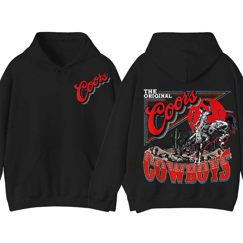 Coors Western Cowboy 2 Sides Hoodie, For Men, For Women Classic Cotton