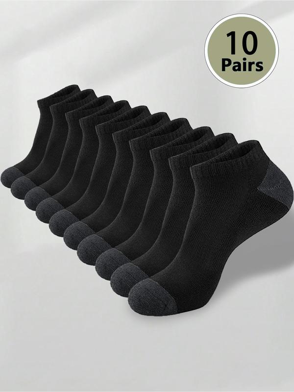 Men's Patchwork Ankle Socks, Casual Comfy Breathable Socks for Daily Wear, Multipack Low Cut Socks for All Seasons, Fall Clothes