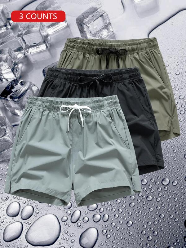 Men's Regular Fit Casual Solid Drawstring Waist Shorts, Essential Short Pants for Men, Classic Stylish Summer Clothes Plain Lounge Elastic Waist Pocket Shorts, Personalized Summer Bottoms for Outdoor Back To School, Drippy Outfits Going Out Outfit