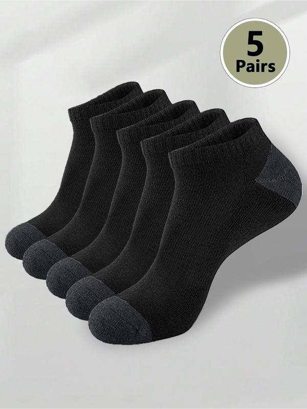 Men's Patchwork Ankle Socks, Casual Comfy Breathable Socks for Daily Wear, Multipack Low Cut Socks for All Seasons, Fall Clothes