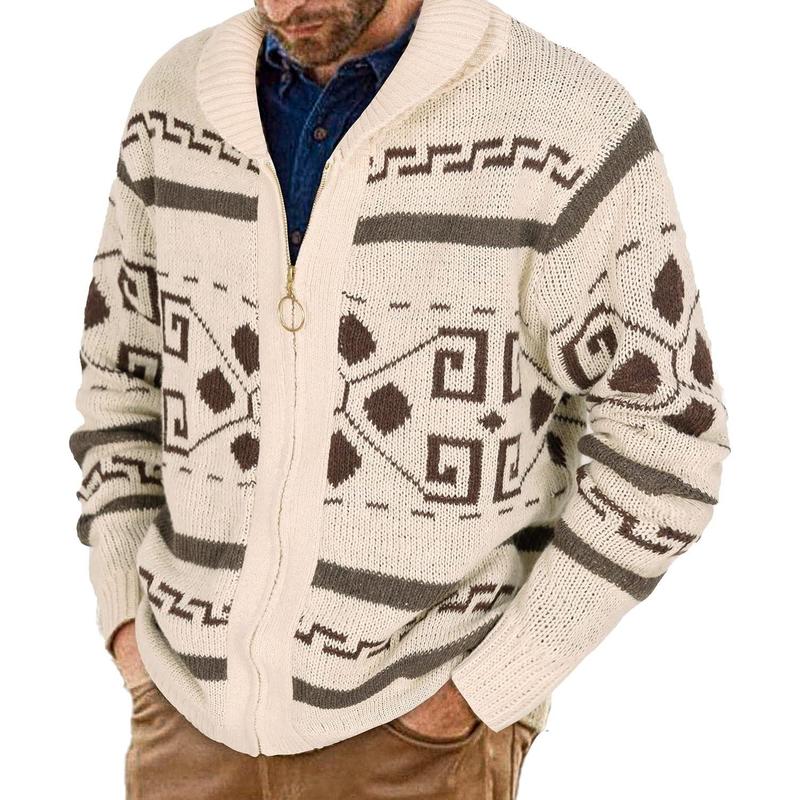 Men's Long Sleeve Casual Comfort Fit Cardigan Sweater Shawl Collar Soft Fabric