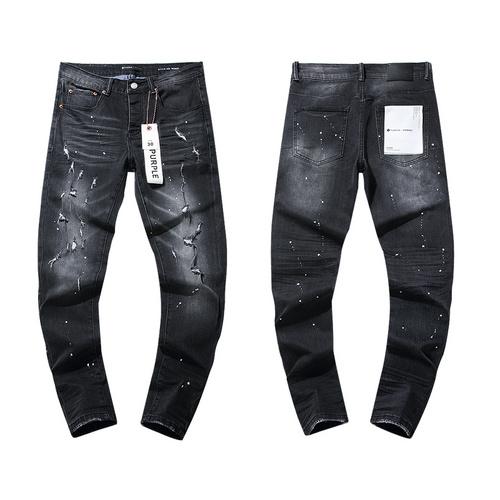 Purple-brand Men's Jeans Slim Fit Stretch Jeans Baggy Ripped Straight Skinny Denim Pants for Men Fashionable Biker Motocycle Holes Pants 2024