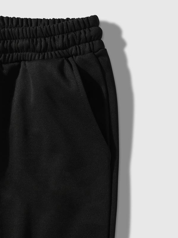 Men's Solid Zipper Pocket Drawstring Waist Wide Leg Pants, Regular Fit Casual Comfy Elastic Waist Trousers for Daily Wear, Men's Bottoms for All Seasons