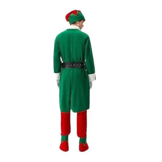 Christmas Elf Costume for Men - 6 PCS Santa Helper Outfit for Xmas & Halloween