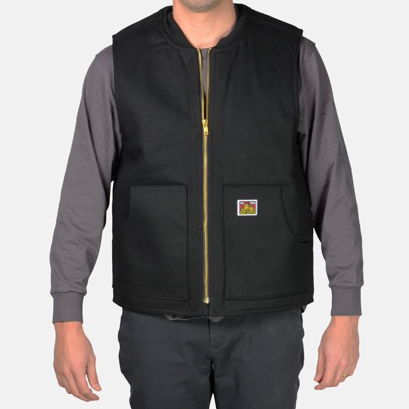 Ben Davis Lined Vest, Classic Design, Ribbed Collar, All Seasons Menswear Outdoor Zipper Man