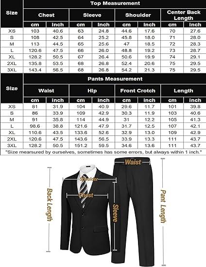 COOFANDY Men's 2 Piece Suits Classic Fit 2 Button Dress Suits Tuxedo Jacket Blazer for Wedding Business Dinner Prom Formal Menswear Elegant