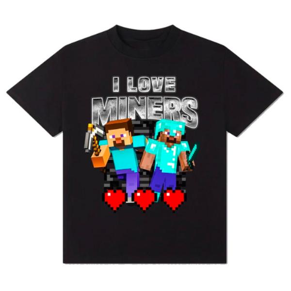 Graphic I Love Minerss T-shirt - Casual Wear T-shirt