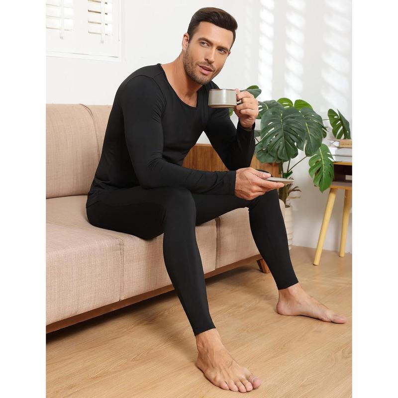 3 Pack Thermal Underwear for Men Long Johns Fleece Lined Soft and Warm Set Base Layer for Cold Weather