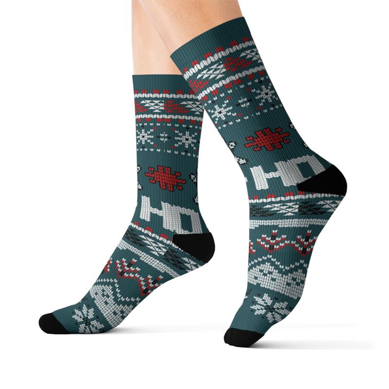 Cute Holiday Socks, Christmas Gifts, Small Business Owner, Sublimation Socks, Comfy Stocking Stuffers, Festive Apparel