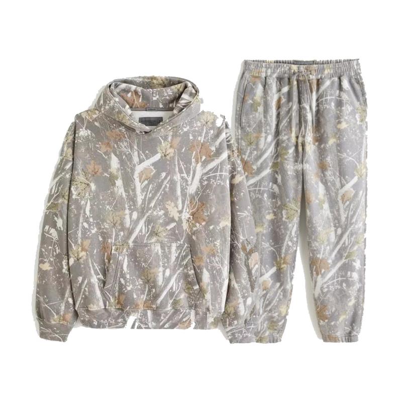 Festival Carnival]Camouflage printed fleece trousersfor men and women with pocketsoversized baggy sweatpants