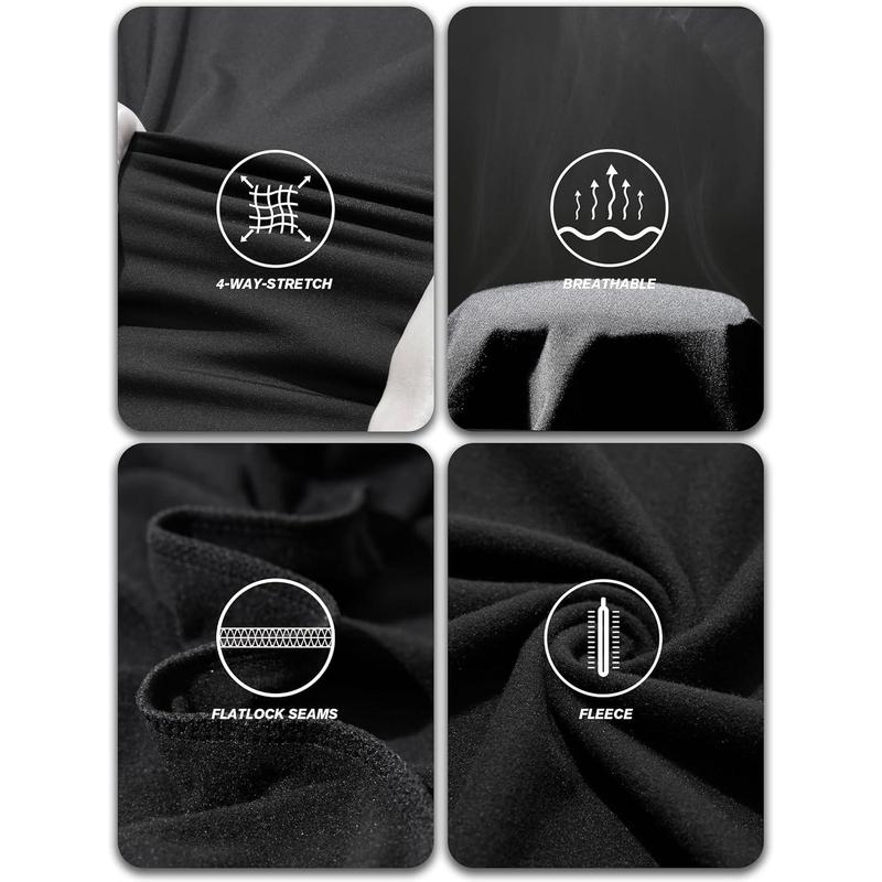 3 Pack Thermal Underwear for Men Long Johns Fleece Lined Soft and Warm Set Base Layer for Cold Weather