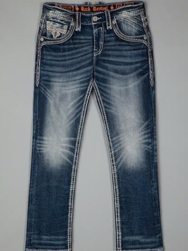 2000s Rock Revival Men's Denim Stretch Jeans, 2000s Jeans, Men's Biker Jeans, Men's Loose Fit Jeans, Men's Denim Jeans