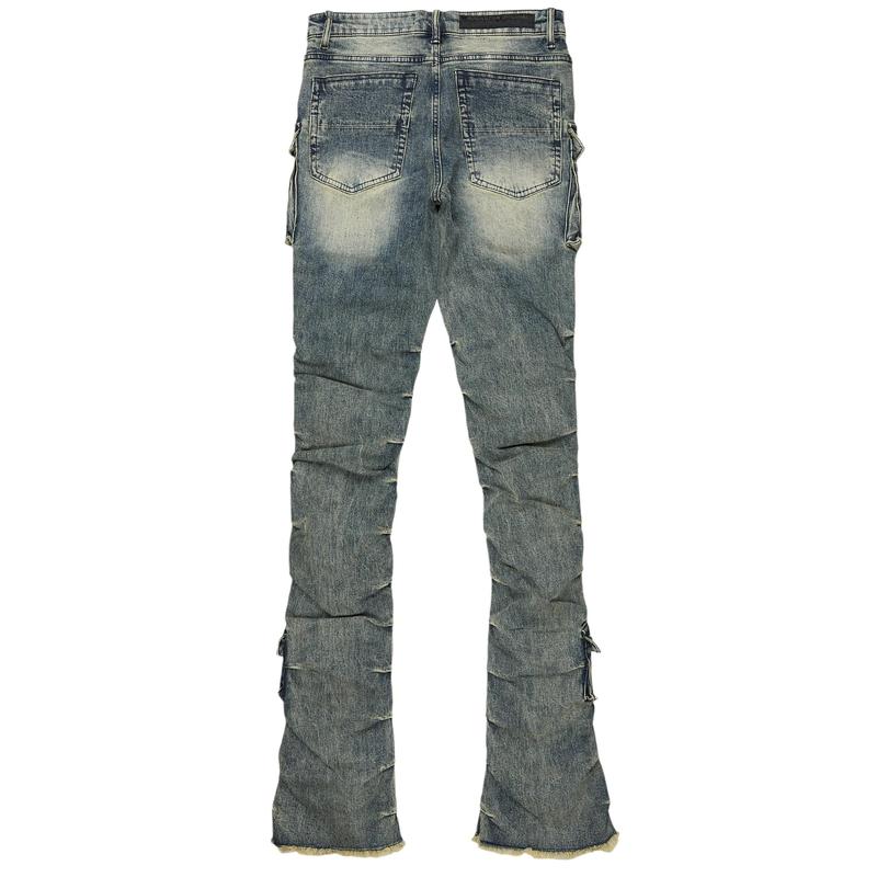 Gentry Tint Blue Stacked Flare Jean