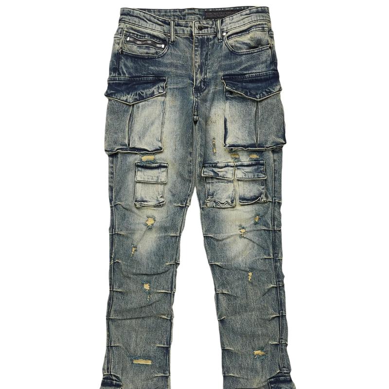 Gentry Tint Blue Stacked Flare Jean