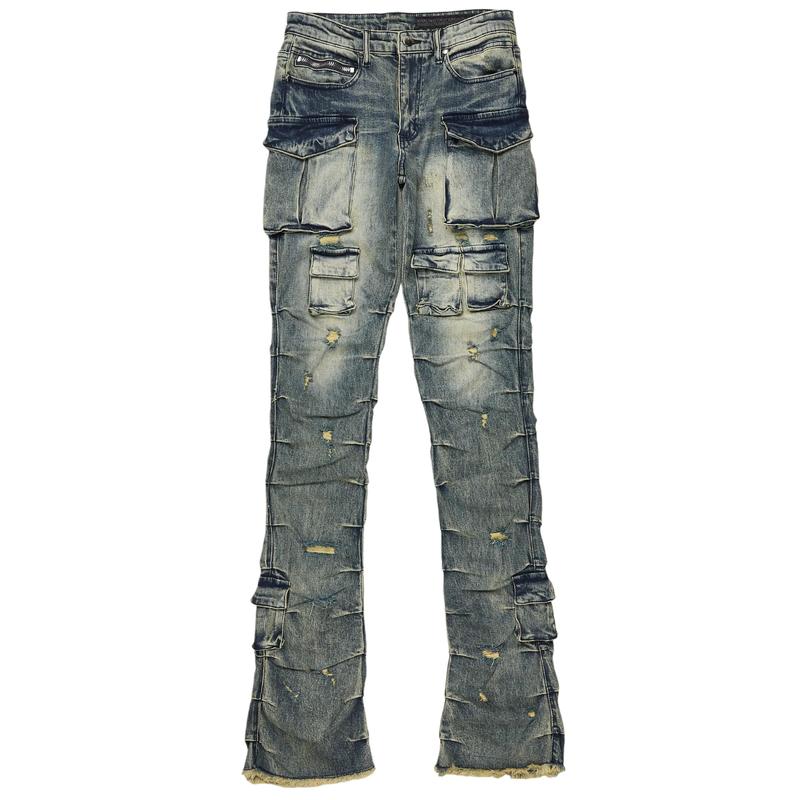 Gentry Tint Blue Stacked Flare Jean